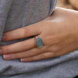 Oval Labradorite Silver Ring