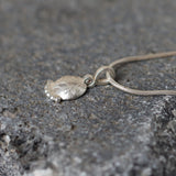 Minimalist Silver Floral Necklace for Women • Handmade Botanical Pendant with Spiral Bale