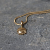 Tiny Floral Gold Pendant Necklace • Dainty Botanical Charm • Minimalist Nature Jewelry • Handmade Textured Medallion