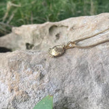 Tiny Floral Gold Pendant Necklace • Dainty Botanical Charm • Minimalist Nature Jewelry • Handmade Textured Medallion