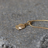 Minimalist Silver Floral Necklace for Women • Handmade Botanical Pendant with Spiral Bale