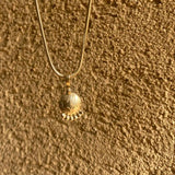 Minimalist Silver Floral Necklace for Women • Handmade Botanical Pendant with Spiral Bale