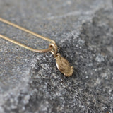 Tiny Floral Gold Pendant Necklace • Dainty Botanical Charm • Minimalist Nature Jewelry • Handmade Textured Medallion