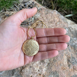 Two-Sided Spiral Pendant Necklace • Hidden Ruby Birthstone Back Detail • Hand-Drawn Inspired Minimal Jewelry • Meaningful Gift