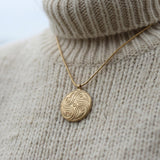Two-Sided Spiral Pendant Necklace • Hidden Ruby Birthstone Back Detail • Hand-Drawn Inspired Minimal Jewelry • Meaningful Gift