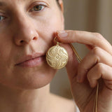 Handmade Gold Spiral Necklace with Hidden Birthstone • Meaningful Nature-Inspired Jewelry