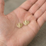 Gold Leaf Stud Earrings • Handmade Botanical Minimalist Studs • Nature-Inspired Everyday Jewelry • Small Organic Earrings For Women