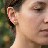Gold Leaf Stud Earrings • Handmade Botanical Minimalist Studs • Nature-Inspired Everyday Jewelry • Small Organic Earrings For Women