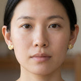 Gold Leaf Stud Earrings • Handmade Botanical Minimalist Studs • Nature-Inspired Everyday Jewelry • Small Organic Earrings For Women