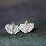 Sterling Silver Sweet Potato Leaf Stud Earrings • Handmade Botanical Studs • Minimalist Nature-Inspired Jewelry • Small Organic Earrings