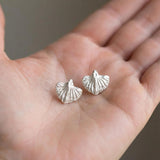 Sterling Silver Sweet Potato Leaf Stud Earrings • Handmade Botanical Studs • Minimalist Nature-Inspired Jewelry • Small Organic Earrings