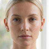 Gold Leaf Stud Earrings • Handmade Botanical Minimalist Studs • Nature-Inspired Everyday Jewelry • Small Organic Earrings For Women