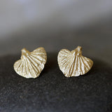 Gold Leaf Stud Earrings • Handmade Botanical Minimalist Studs • Nature-Inspired Everyday Jewelry • Small Organic Earrings For Women