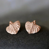 Gold Leaf Stud Earrings • Handmade Botanical Minimalist Studs • Nature-Inspired Everyday Jewelry • Small Organic Earrings For Women