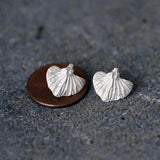 Sterling Silver Sweet Potato Leaf Stud Earrings • Handmade Botanical Studs • Minimalist Nature-Inspired Jewelry • Small Organic Earrings