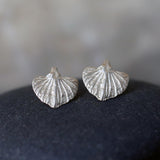 Sterling Silver Sweet Potato Leaf Stud Earrings • Handmade Botanical Studs • Minimalist Nature-Inspired Jewelry • Small Organic Earrings