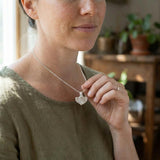 Sterling Silver Sweet Potato Leaf Necklace • Handmade Tiny Botanical Pendant • Minimalist Nature Jewelry
