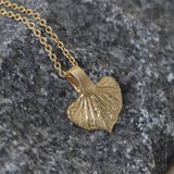Gold Leaf Necklace • Tiny Botanical Charm • Minimal Nature Pendant • Handmade Everyday Jewelry