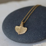 Gold Leaf Necklace • Tiny Botanical Charm • Minimal Nature Pendant • Handmade Everyday Jewelry