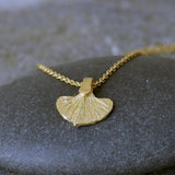 Gold Leaf Necklace • Tiny Botanical Charm • Minimal Nature Pendant • Handmade Everyday Jewelry