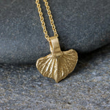 Gold Leaf Necklace • Tiny Botanical Charm • Minimal Nature Pendant • Handmade Everyday Jewelry