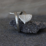 Silver Wrap Leaf Ring • Handmade open Band • Botanical Statement Ring for women