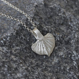 Sterling Silver Sweet Potato Leaf Necklace • Handmade Tiny Botanical Pendant • Minimalist Nature Jewelry