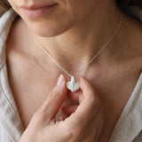 Sterling Silver Sweet Potato Leaf Necklace • Handmade Tiny Botanical Pendant • Minimalist Nature Jewelry