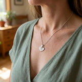 Sterling Silver Sweet Potato Leaf Necklace • Handmade Tiny Botanical Pendant • Minimalist Nature Jewelry