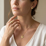 Gold Leaf Jewelry Set • Sweet Potato Leaf Necklace, Earrings, Ring • Handmade Botanical Bridal Set