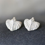 Sterling Silver Leaf Jewelry Set • Botanical Earrings, Wrap Ring & Necklace • Handmade Nature-Inspired Minimal Jewelry