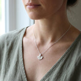 Sterling Silver Leaf Jewelry Set • Botanical Earrings, Wrap Ring & Necklace • Handmade Nature-Inspired Minimal Jewelry