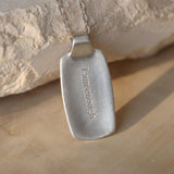 Sterling Silver Lavender Necklace • Personalized Engraved Floral Jewelry For Women • Handmade Rectangular Botanical Pendant