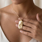 Gold Lavender Pendant Necklace • Personalized Engraved Botanical Jewelry • Handmade Floral Gift for Women