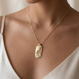 Gold Lavender Pendant Necklace • Personalized Engraved Botanical Jewelry • Handmade Floral Gift for Women
