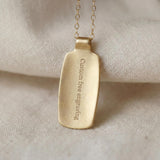 Gold Lavender Pendant Necklace • Personalized Engraved Botanical Jewelry • Handmade Floral Gift for Women