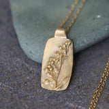 Gold Lavender Pendant Necklace • Personalized Engraved Botanical Jewelry • Handmade Floral Gift for Women