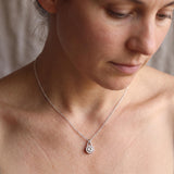 Sterling Silver Plant Necklace • Tiny Botanical Charm • Dainty Minimalist Nature Jewelry For Women
