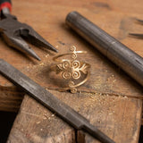 Gold Spiral Wrap Ring • Swirl Open Ring • Handmade Boho Statement Jewelry For Women