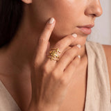 Gold Spiral Wrap Ring • Swirl Open Ring • Handmade Boho Statement Jewelry For Women