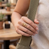 Gold Spiral Wrap Ring • Swirl Open Ring • Handmade Boho Statement Jewelry For Women