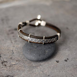 Mens Sterling Silver & Leather Bracelet • Personalized Engraved Gift For Him • Handmade Boho Bracelet