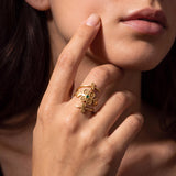 Gold Emerald Spiral Ring • Personalized May Birthstone Jewelry • Handmade Boho Wrap