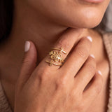Gold Spiral Wrap Ring • Swirl Open Ring • Handmade Boho Statement Jewelry For Women