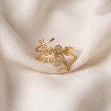 Gold Spiral Wrap Ring • Swirl Open Ring • Handmade Boho Statement Jewelry For Women