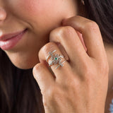 Gold Emerald Spiral Ring • Personalized May Birthstone Jewelry • Handmade Boho Wrap