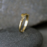 Open Leaf Ring • Nature Inspired Gold Wrap Ring For Women • Dainty Handmade Jewelry