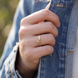 Open Leaf Ring • Nature Inspired Gold Wrap Ring For Women • Dainty Handmade Jewelry