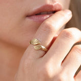 Sterling Silver Leaf Ring • Open Wrap Botanical Ring For Women • Dainty Handmade Nature Jewelry