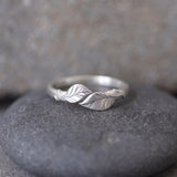 Open Leaf Ring • Nature Inspired Gold Wrap Ring For Women • Dainty Handmade Jewelry